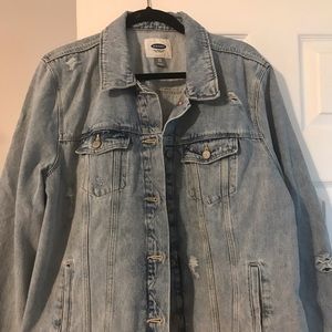 NWT Distressed Jean Jacket size XXL